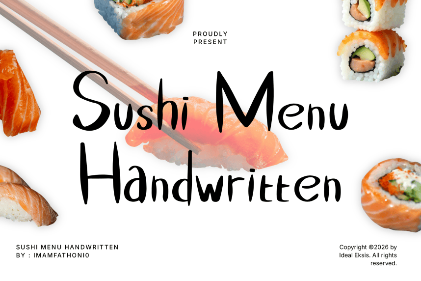 Sushi Menu Handwritten Font