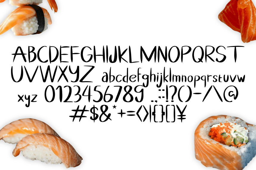 Sushi Menu Handwritten Font preview image 4