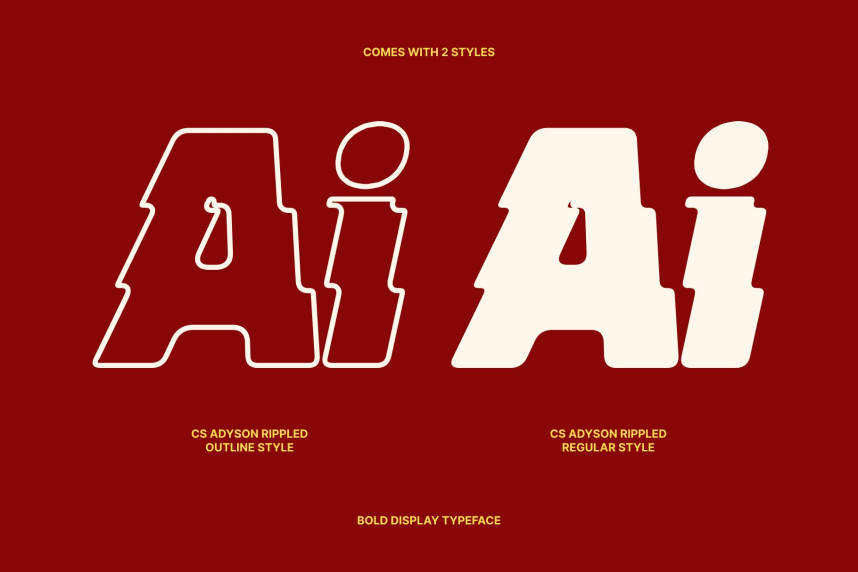 CS Adyson Rippled Font preview image 3