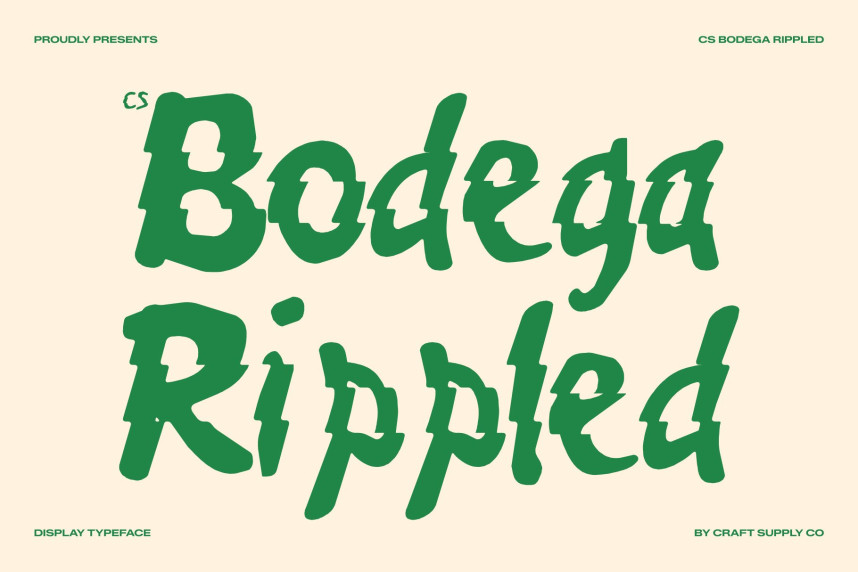 CS Bodega Rippled Font