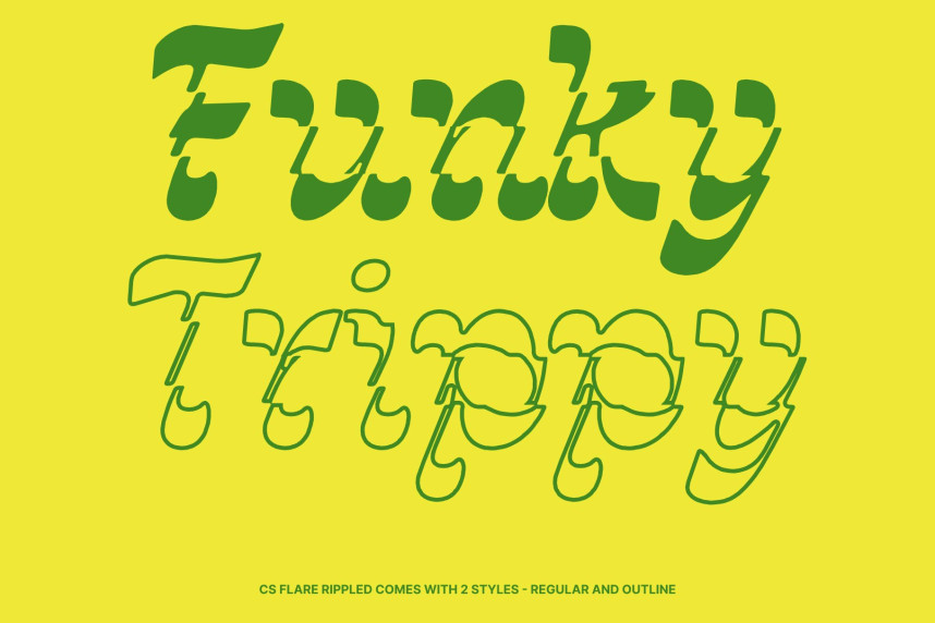 CS Flare Rippled Font preview image 3