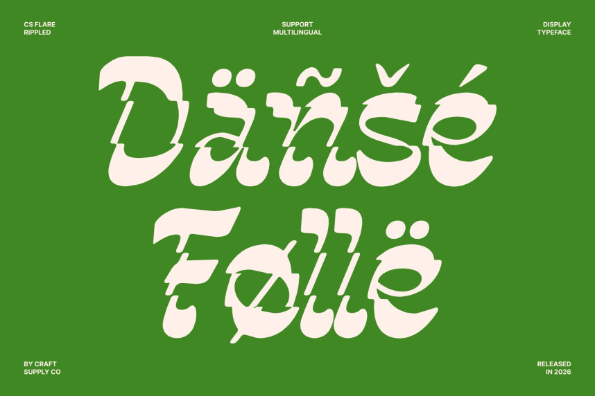 CS Flare Rippled Font preview image 4