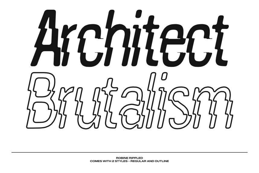 Robine Rippled Font preview image 3