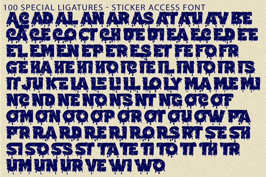 Sticker Access – Dripping Font preview image 5