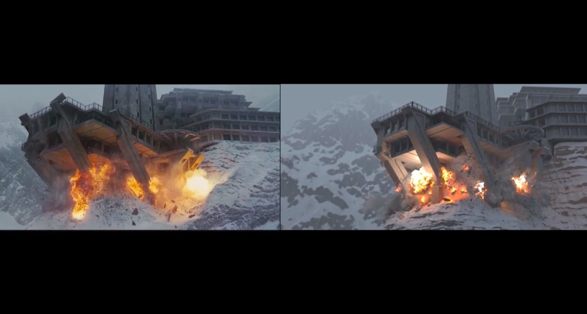 Simulating the 'Inception' miniature fortress collapse - befores