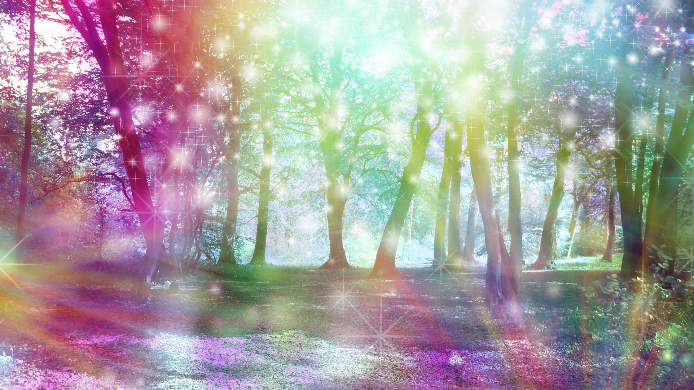 Sparkly fantasy trees