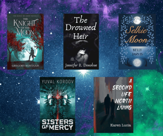 All five books on a starry background!