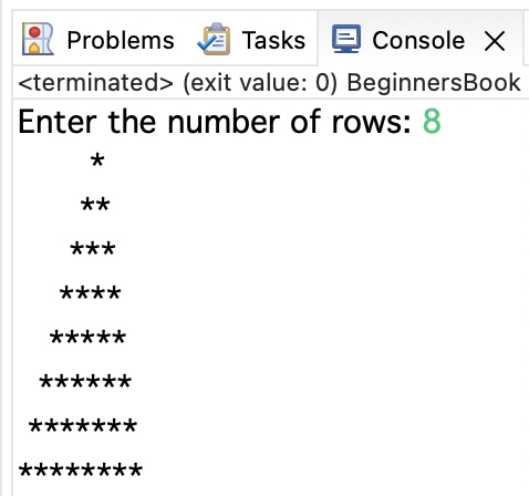 C program to print left triangle star pattern