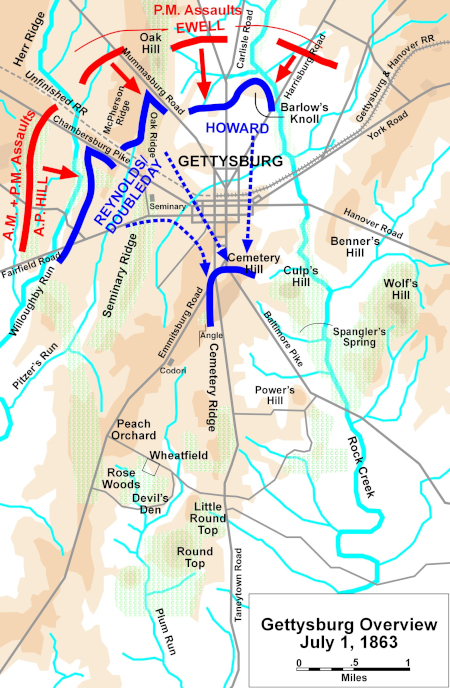 The Battle Of Gettysburg As Seen By Those Who Lived It Behind The Gettysburg Battle Map Day1 