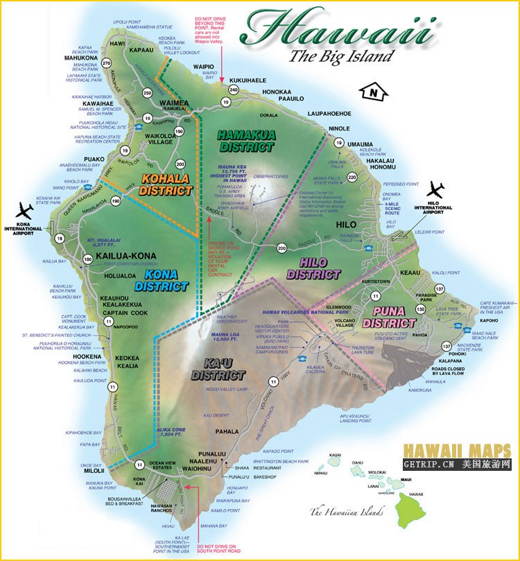 Printable Map Of Kona Hawaii Hnl 