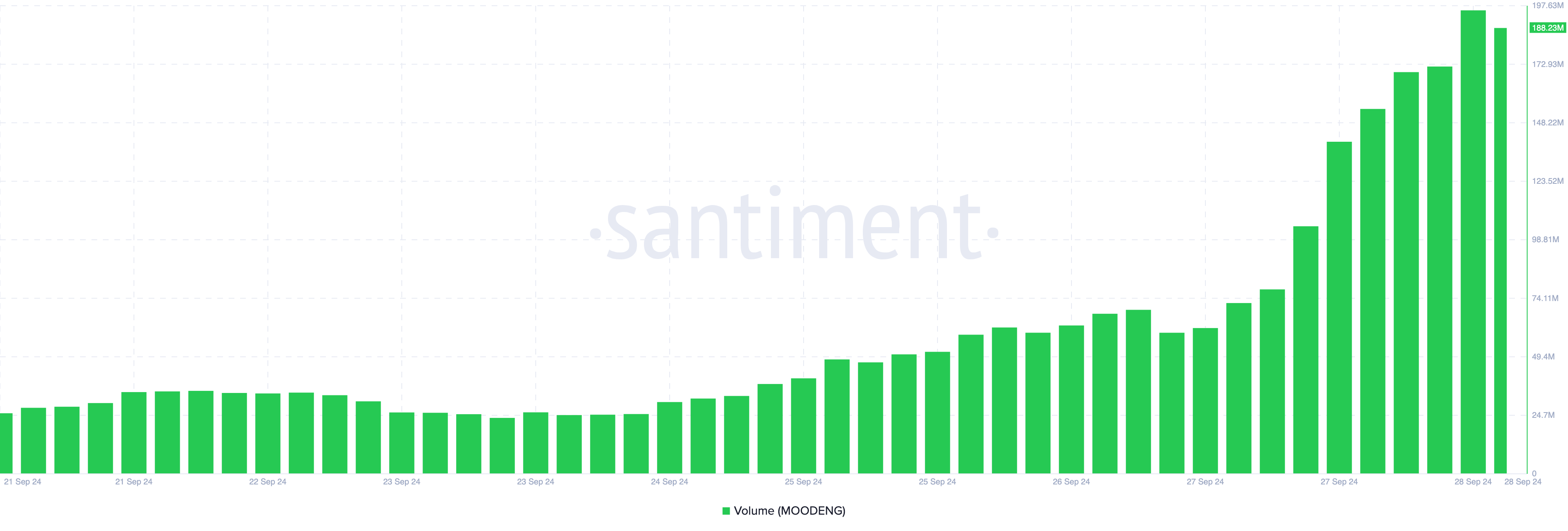 Moo Deng meme coin Volume