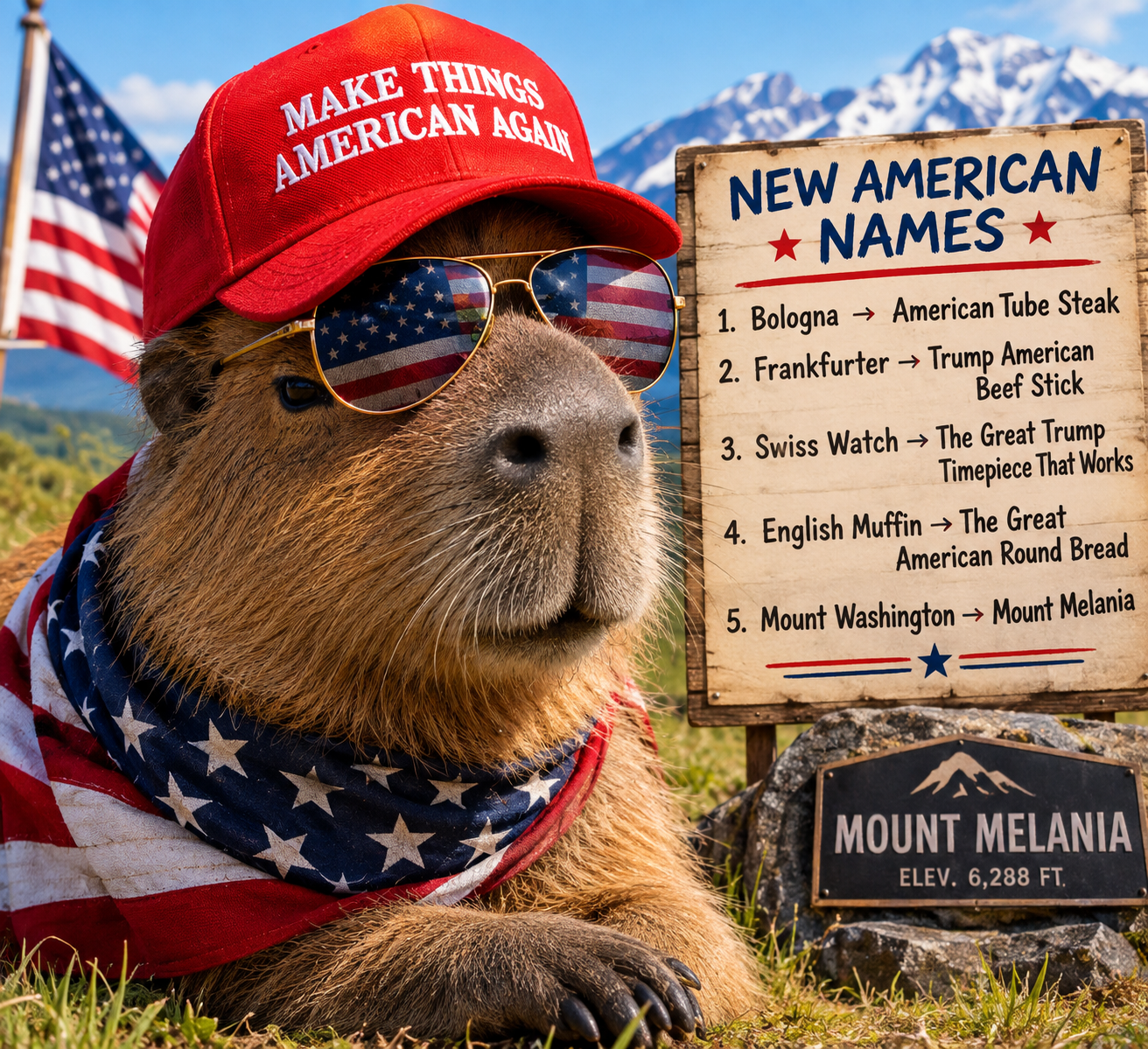capybara in a red hat