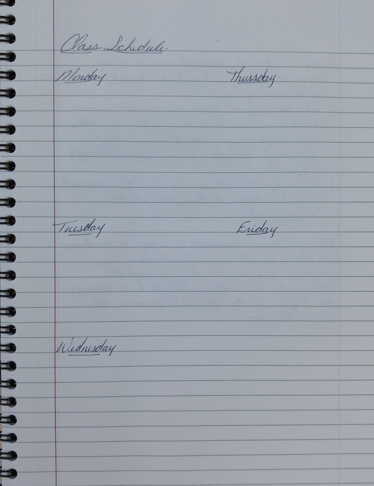 Bullet Journal Student Planner Class Schedule