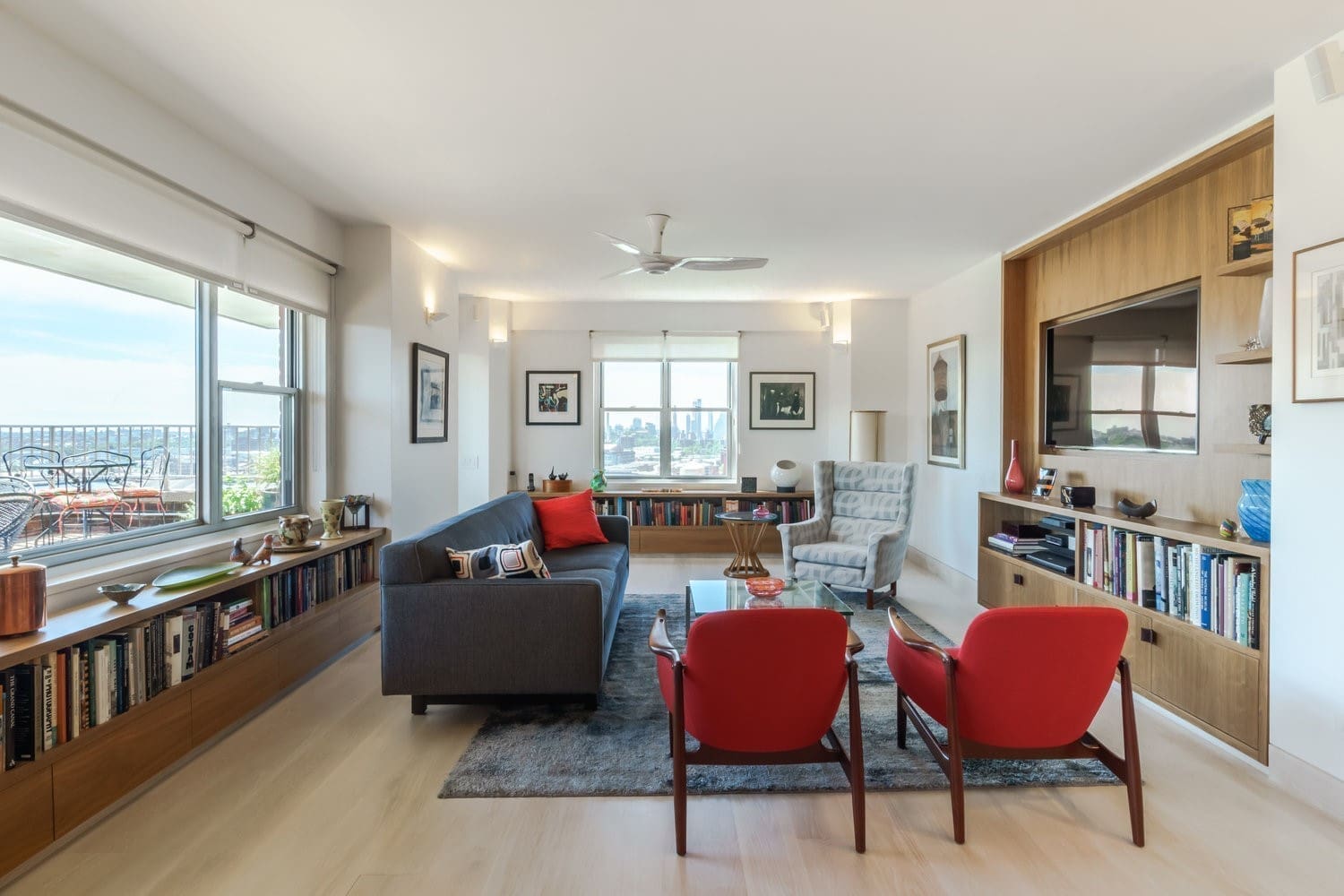 Private Home with Belfer LED or Halogen Wedge Wall Sconces