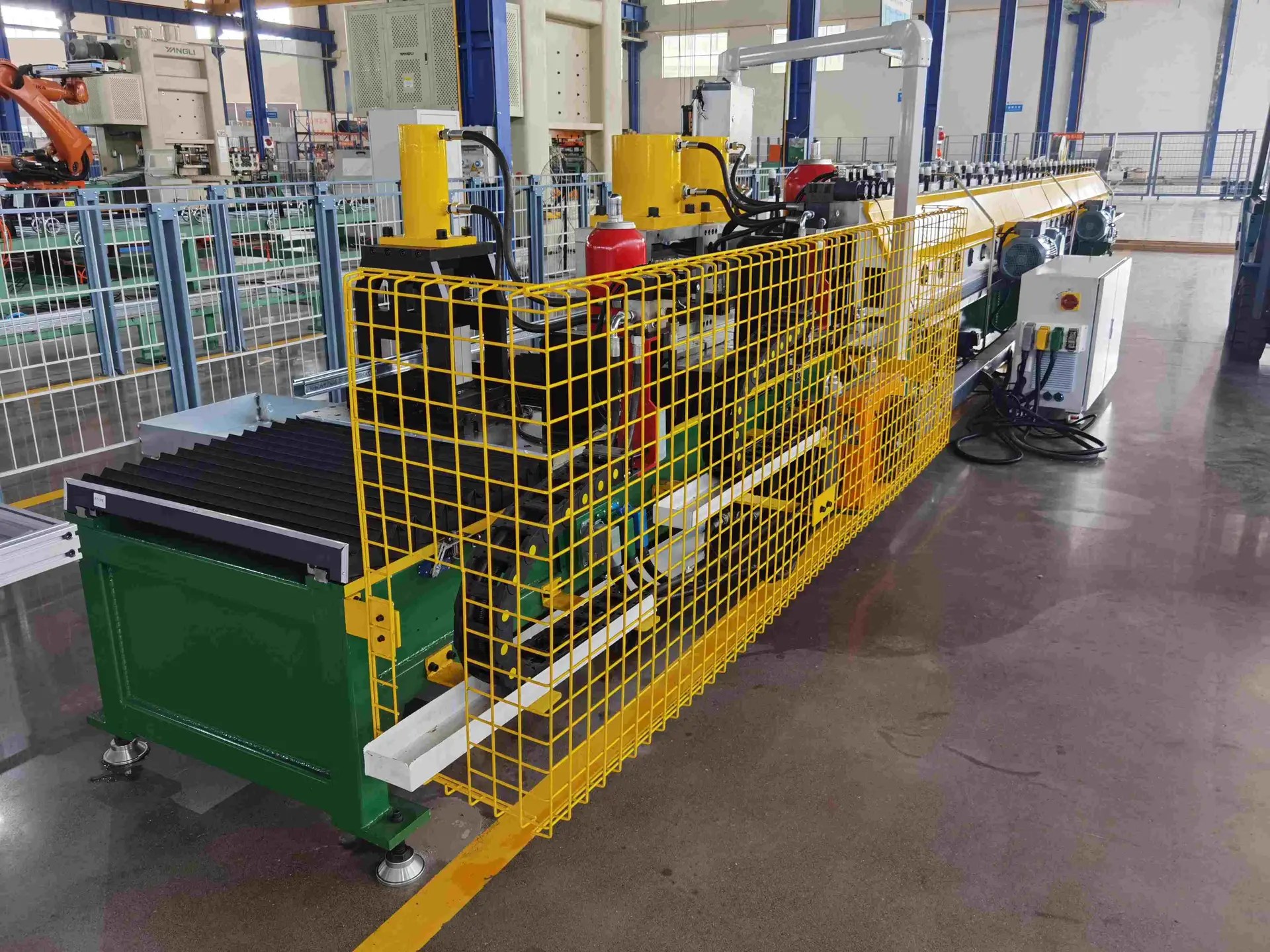 Strut Channel Roll Forming Machine Driven Side View