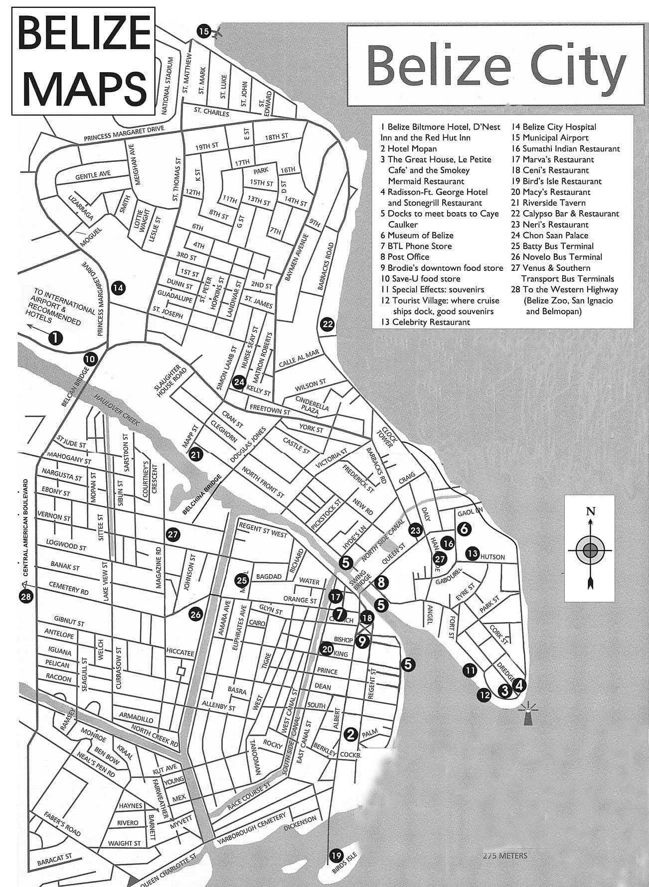 Belize City Map Belize City Pinned On Map Of Belize Stock Photo Belize City Map Bhs 1 