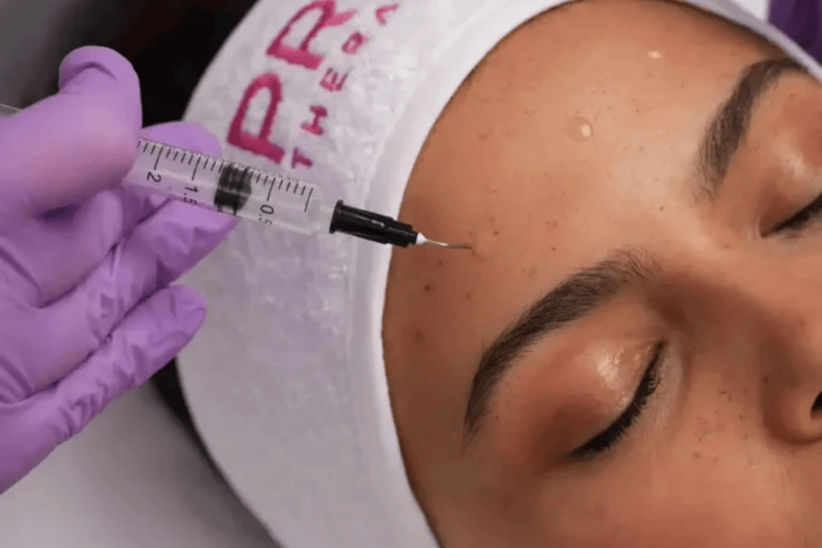 PRX Derm Perfexion being applied topically with a needle-free professional applicator