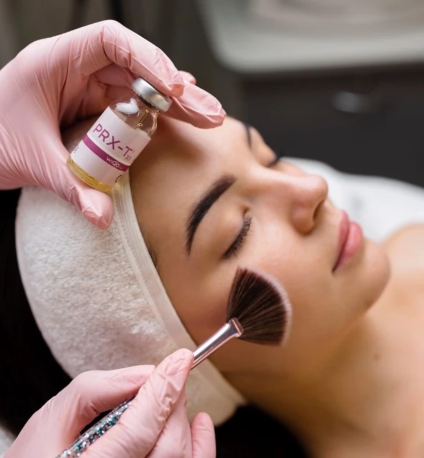 PRX Derm Perfexion topical facial application with professional brush