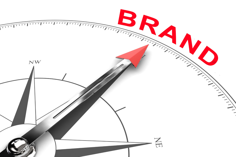 Compass Pointing to Brand, business strategy