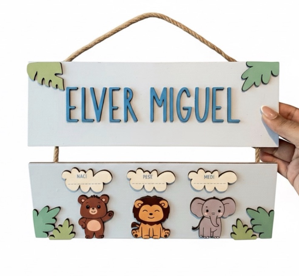 Colgante doble safari (Oso-Leon-Elefante)