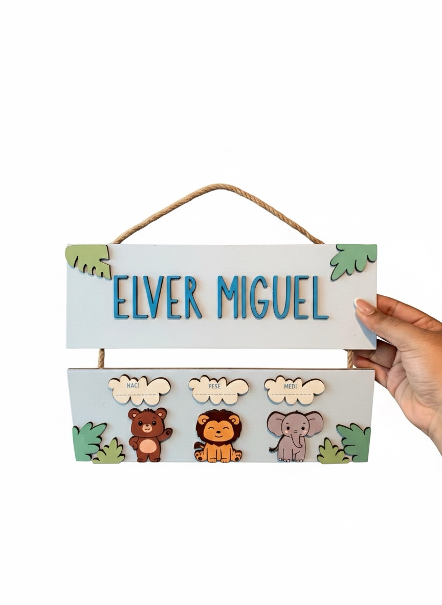 Colgante doble safari (Oso-Leon-Elefante)