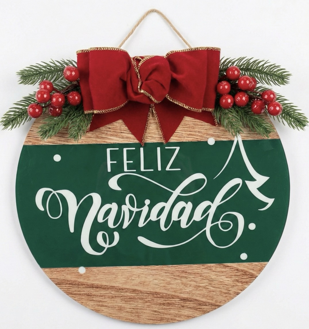 Feliz Navidad verde 12”