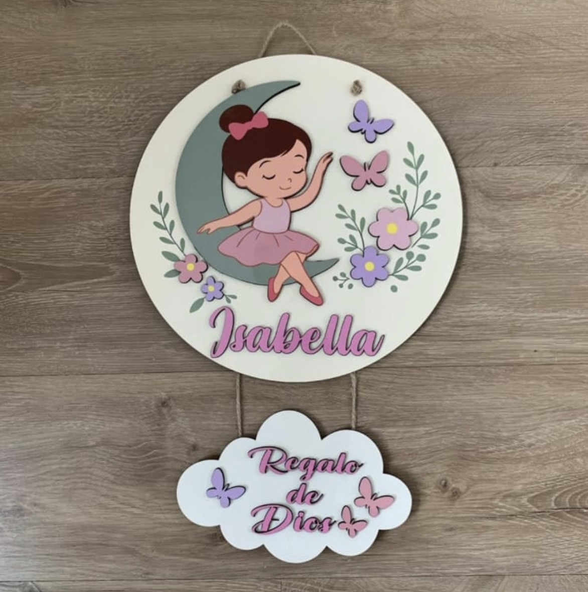 Colgante bailarina floral 12”x16”