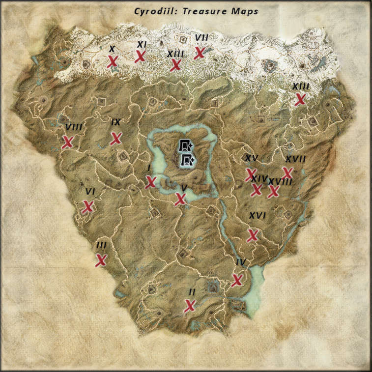 Elder Scrolls Online Cyrodiil Map Treasure Map Cyrodiil 