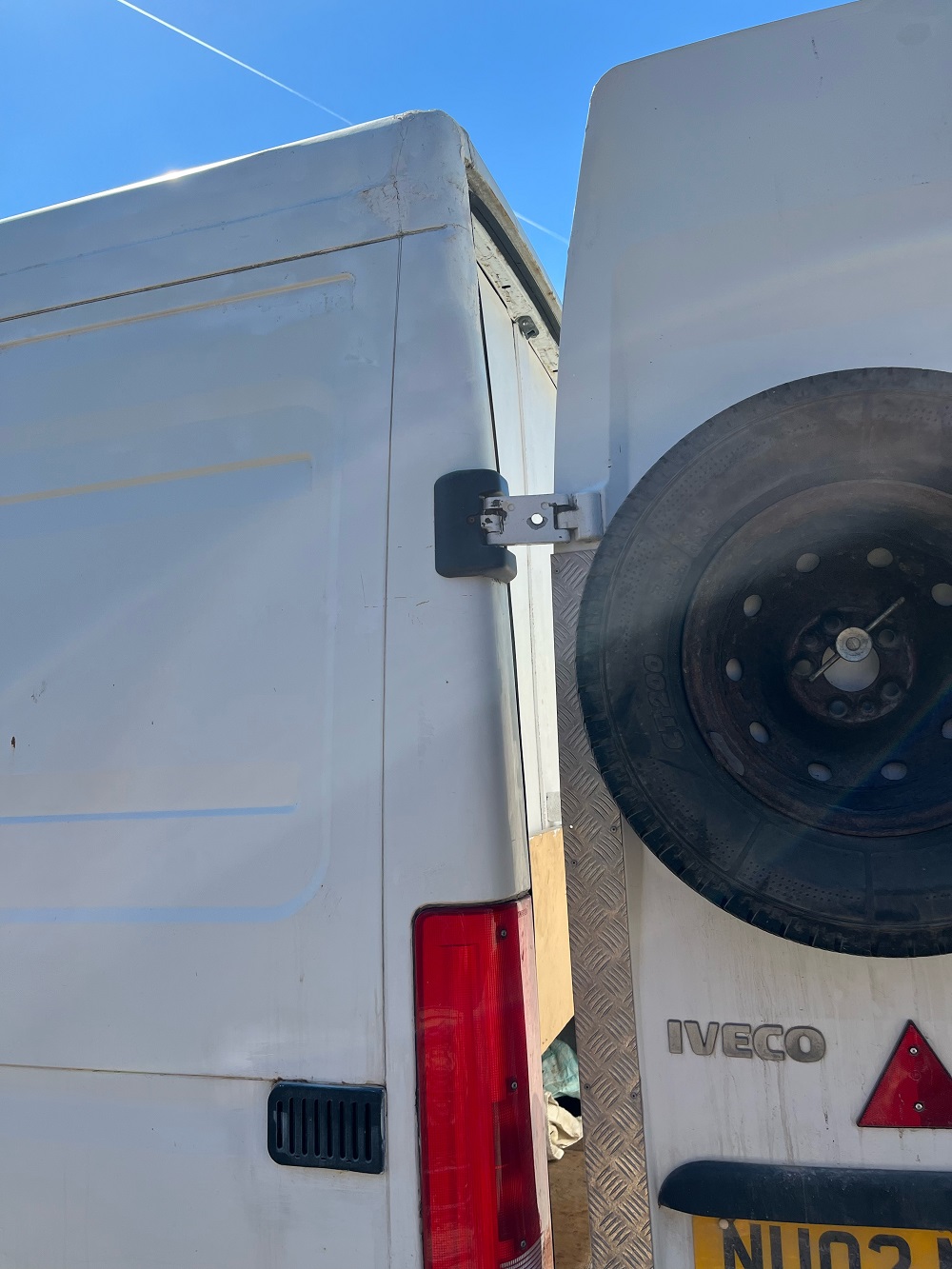 An image of a back door in a campervan conversion for sale in Benidorm