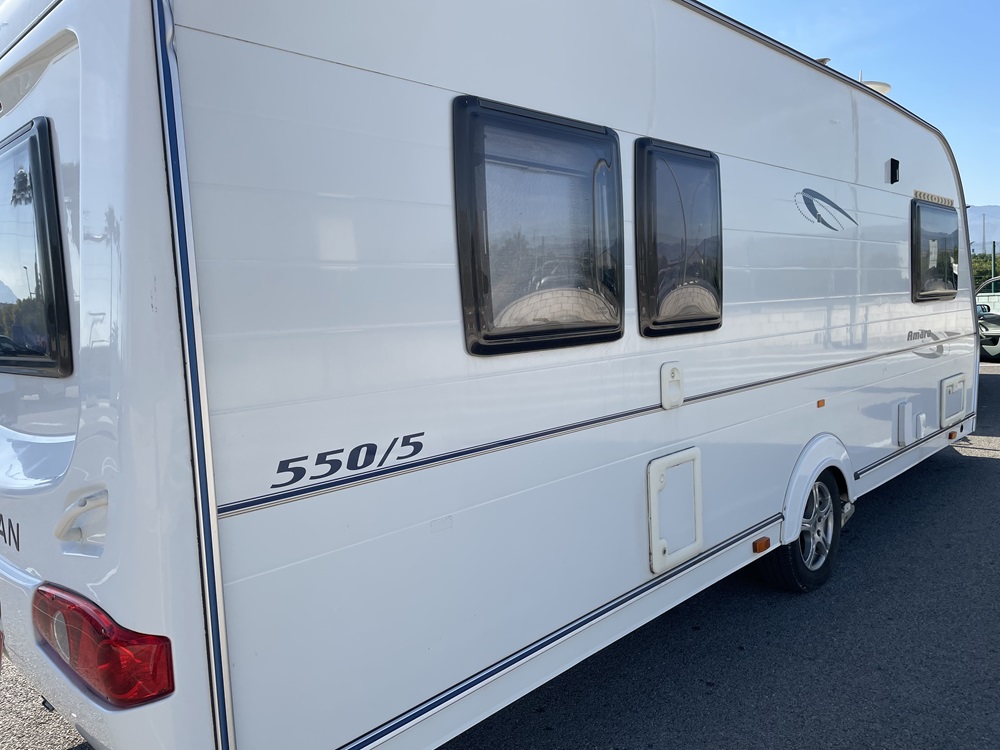 An image of the outside of a Coachman Amara touring caravan in Javea