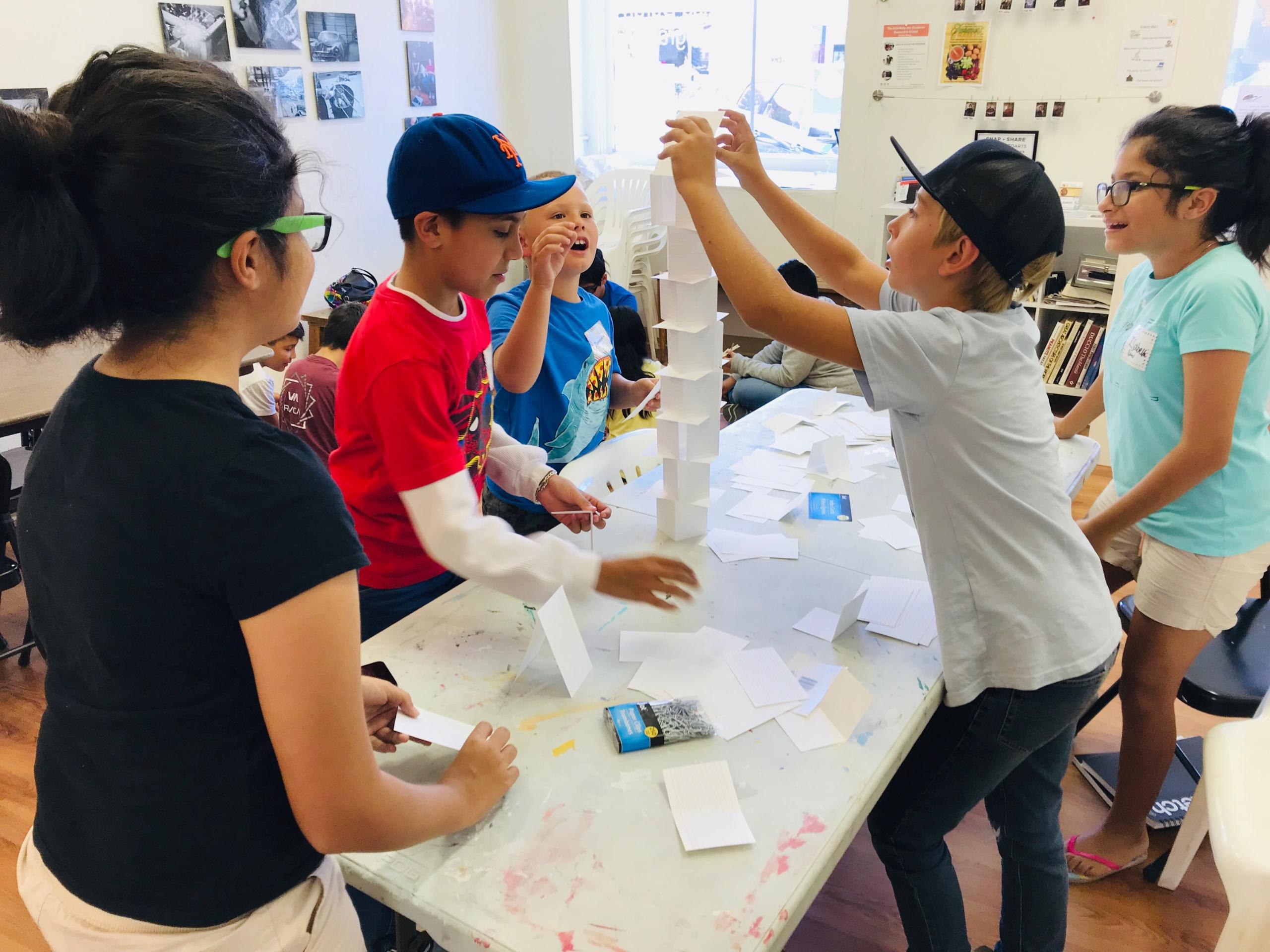 Students participate in the San Benito County Arts Council's STEAM Art Camp at the ARTspace ANNEX in Hollister. Photo provided.