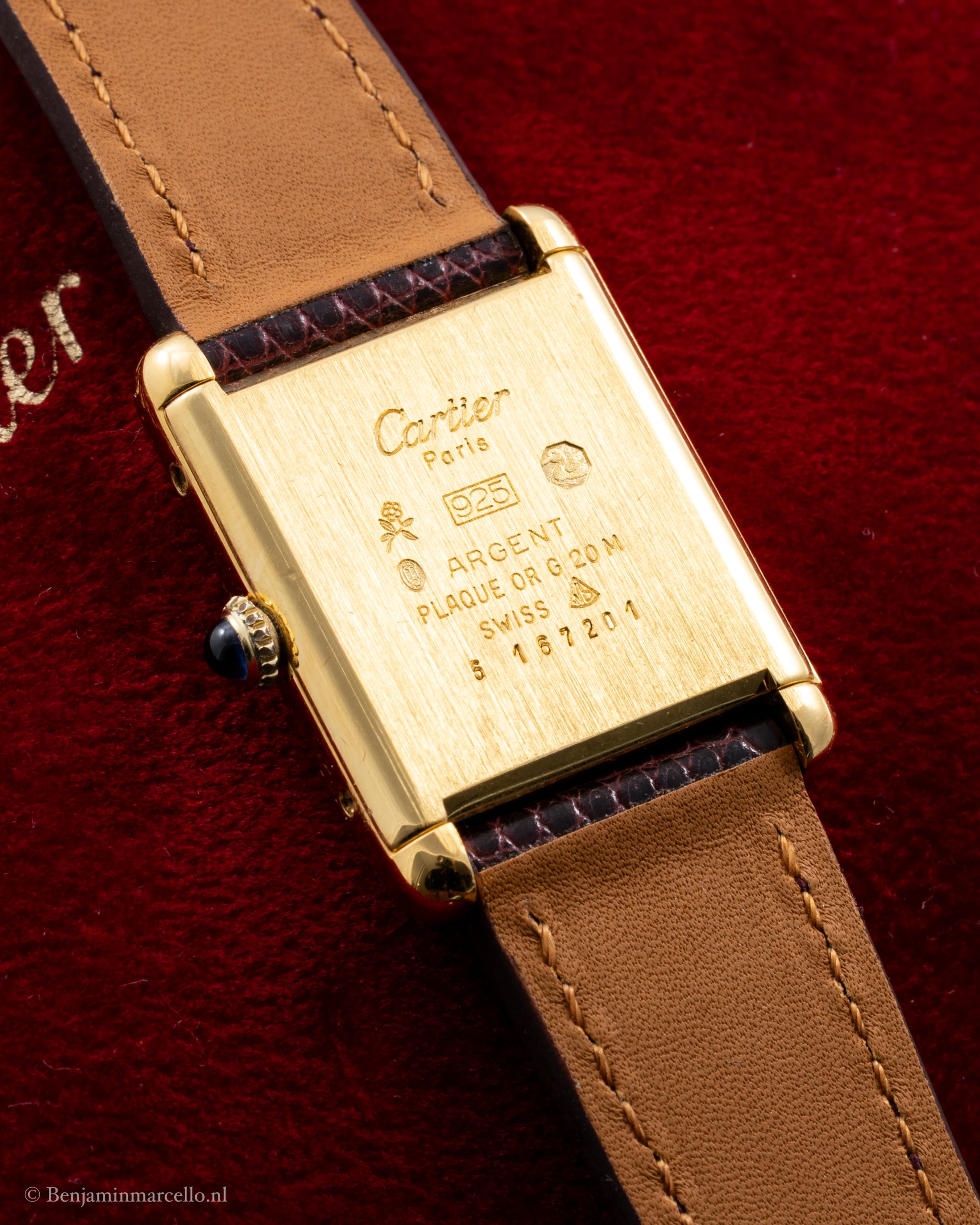 Cartier Must De Tank Vermeil Big Model 'Roman Lemon Dial