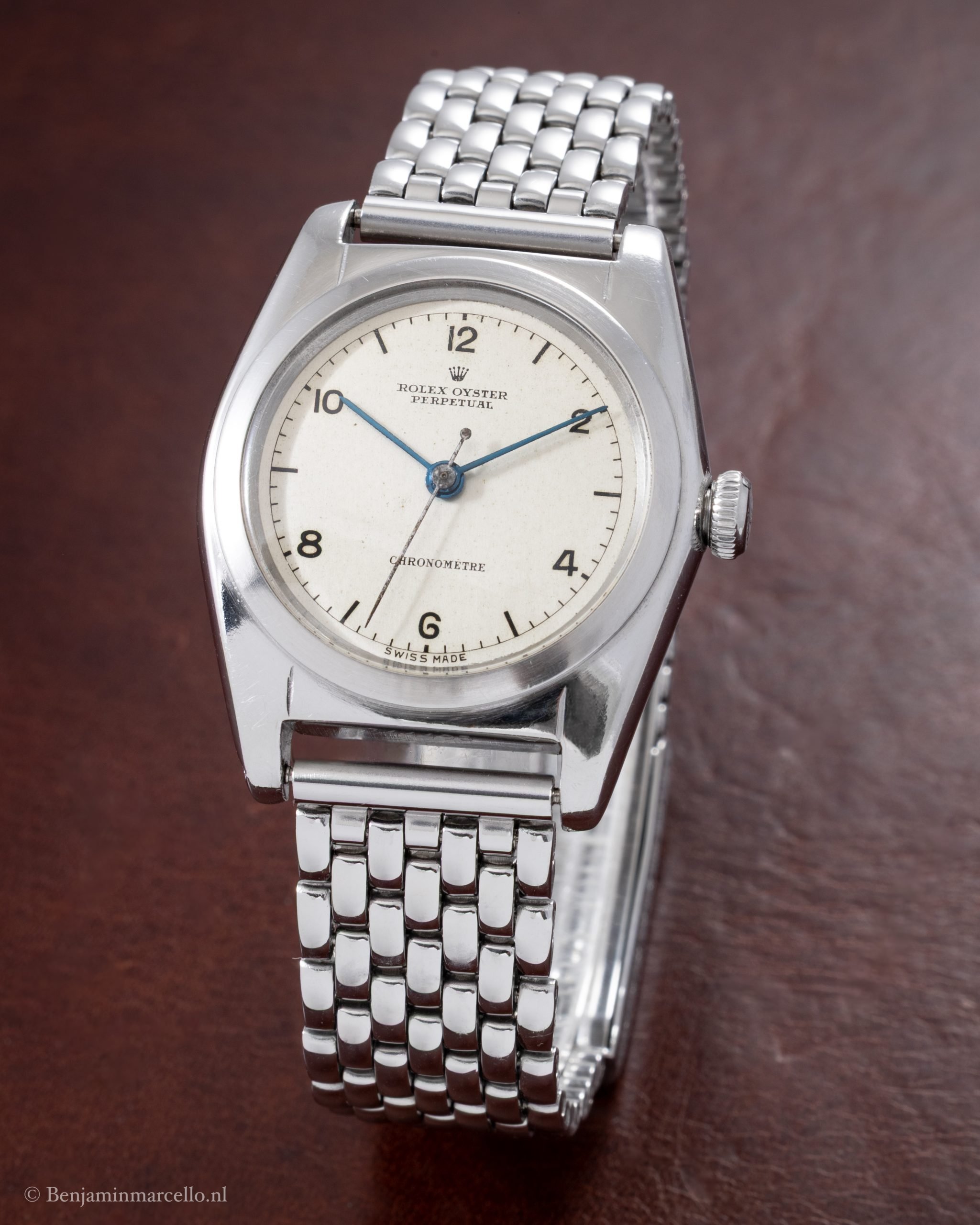 Rolex 2940 'Bubble Back' White Dial Beads of Rice Bracelet circa