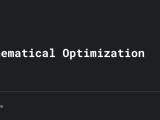 Mathematical Optimization Ben Lau