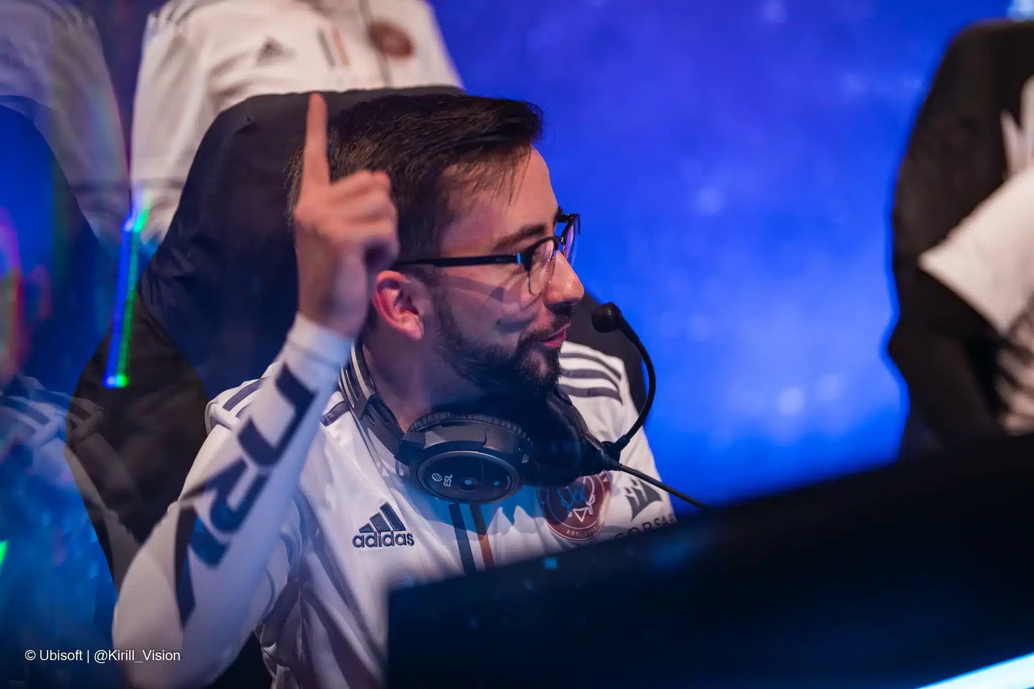 NRV A candid shot of an eSports pro using the NRV gaming sleeve during a championship