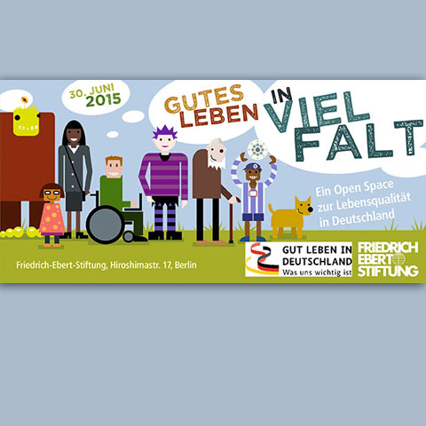 Flat-Design: Flyerentwurf Friedrich-Ebert-Stiftung