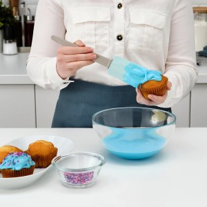 BAKGLAD Rubber spatula, beige/blue 485549 Brush