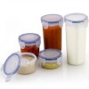 Bentoshi Plastic Liquid Round Airtight Food Storage Container (5pc)