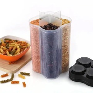 Bentoshi Plastic Lock Food Storage 4 Section Container Jar
