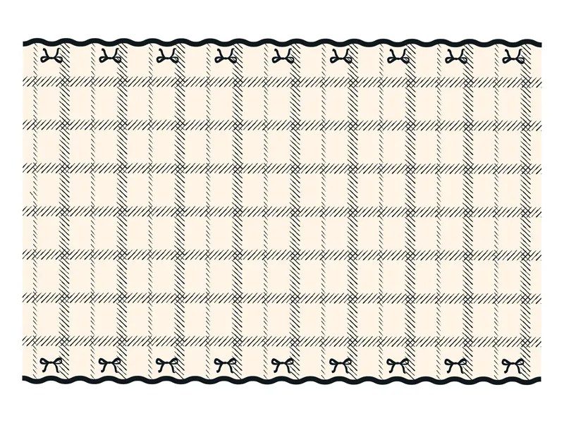 PTD Tablecloth with bows, color mix, 180x120 cm
