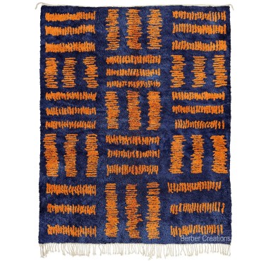 Custom Moroccan Blue and Orange Rug | The ‘Dash’ Rug