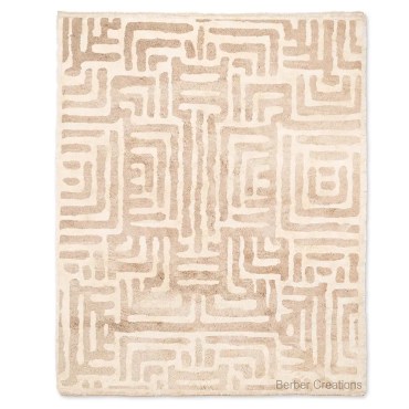 Moroccan Beni Ourain Rug – Abstract Labyrinth Design