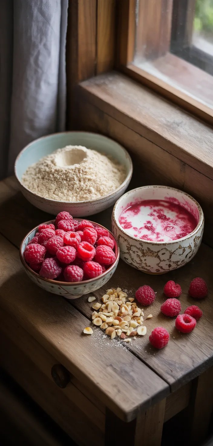 Ingredients photo for Hazelnut Raspberry Cake Recipe