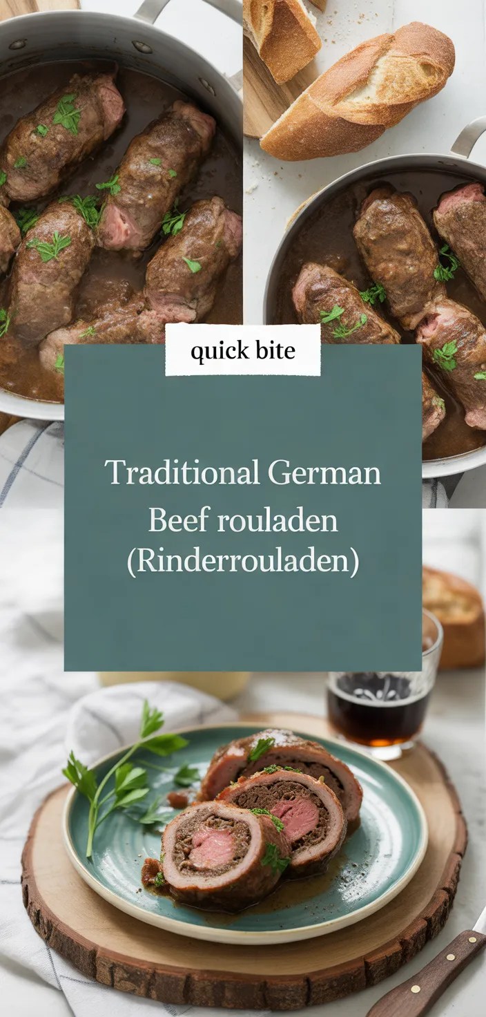 A photo of Traditional German Beef Rouladen (Rinderrouladen) Recipe