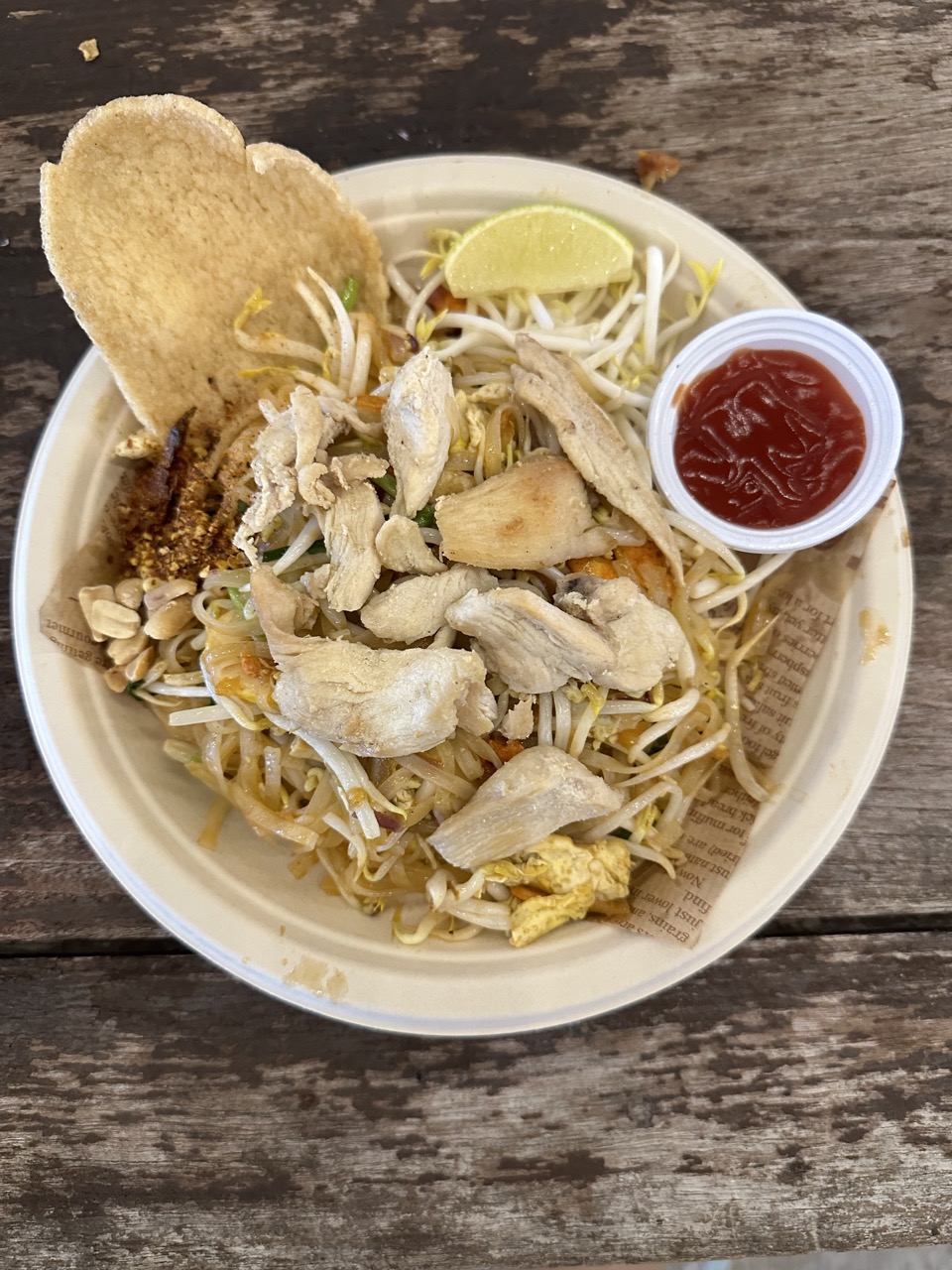 Phad Thai with Chicken Breast and Ketchup