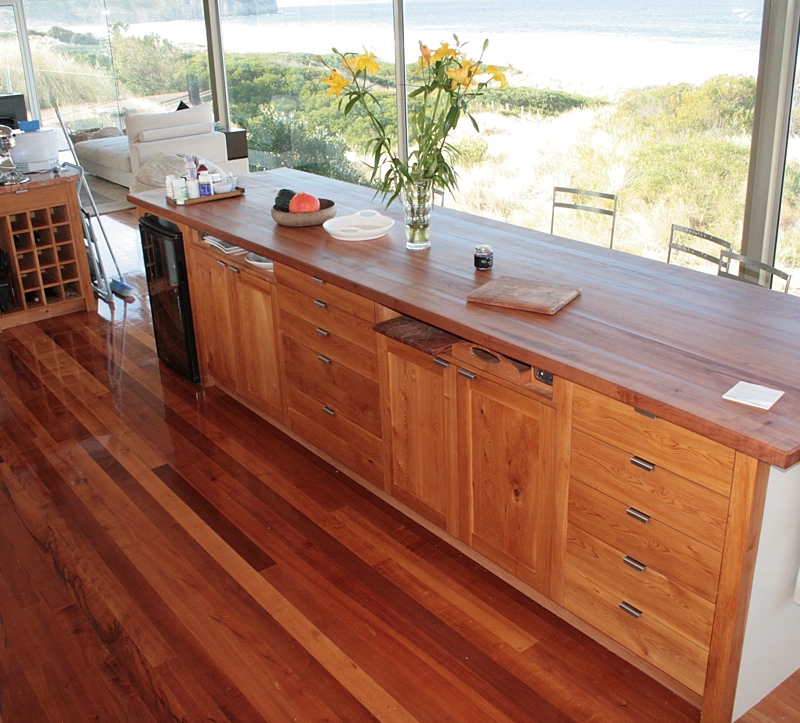 A kitchen by southern Tasmanian cabinetmaker, Bernd Farasin, Bruny Island.