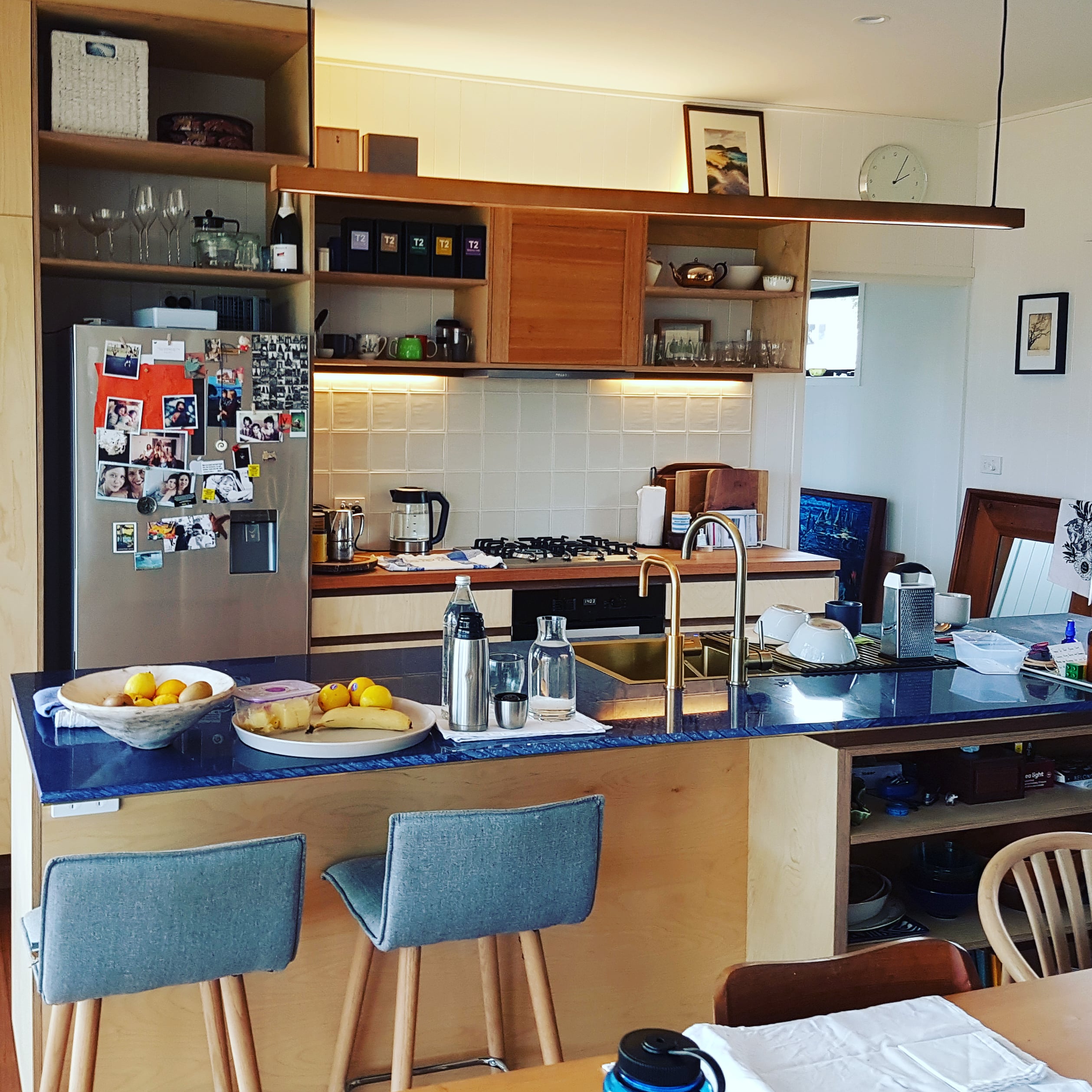 Birch ply and stone benchtop