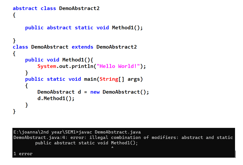 Abstract methods declaration