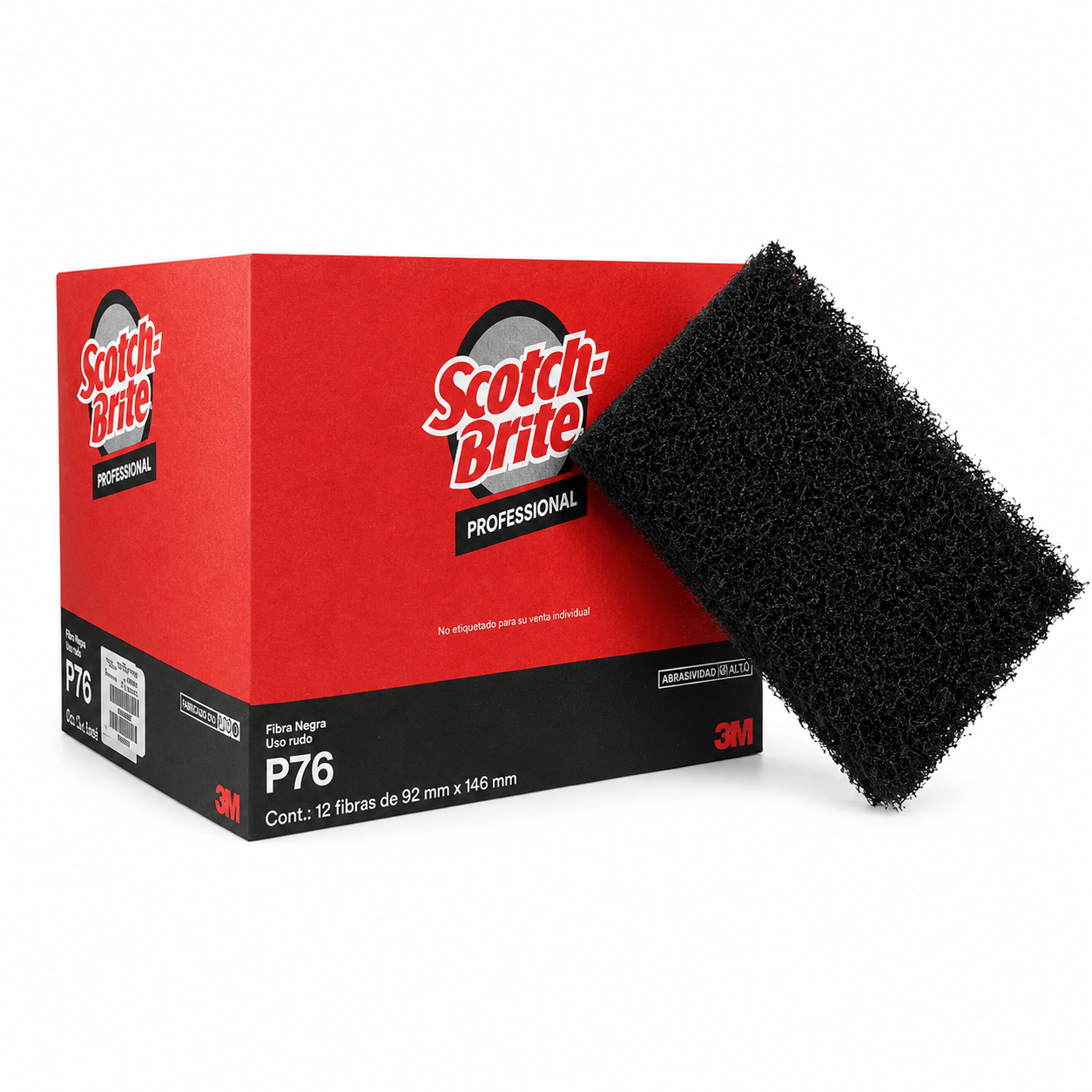 Fibra Scotch Negra Uso Rudo con 12 pzas (P76)
