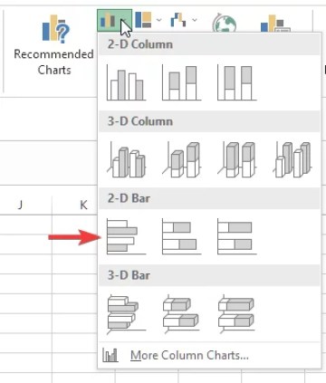insert clustered bar chart